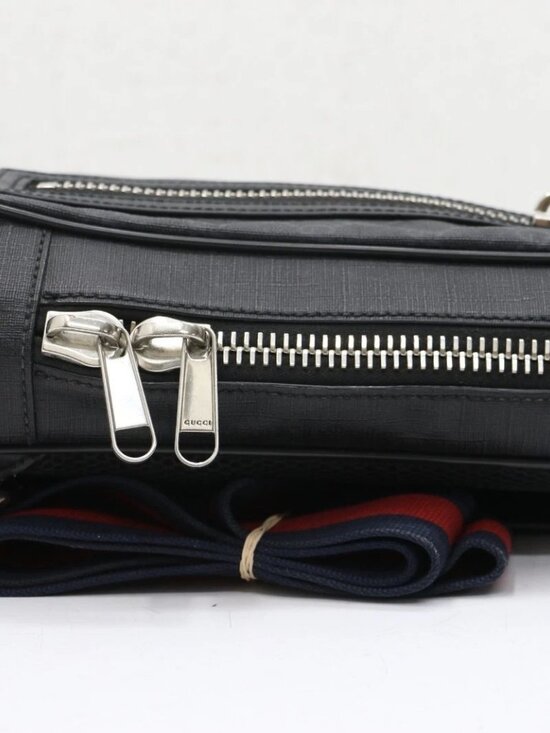 GUCCI GG Supreme Sling Backpack Belt Bag Sherry Line - Black main image 6